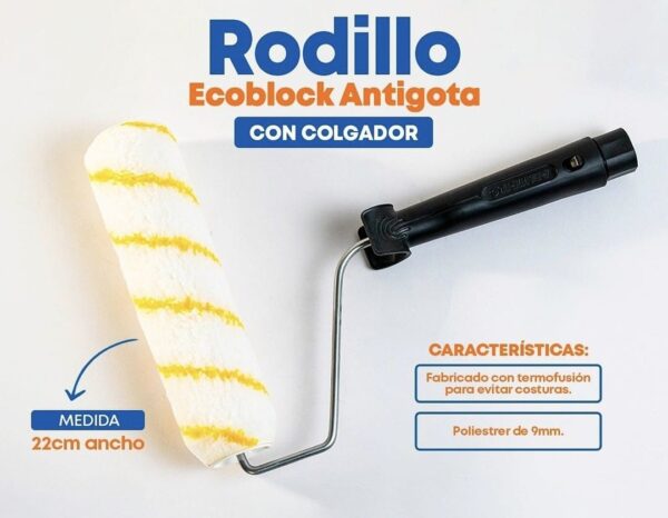 RODILLO ECOBLOCK ANTIGOTA 22 CM